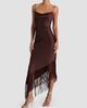 ALICE + OLIVIA Women's Harmony Drapey Slip Fringe Midi Dress - 6