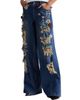 Alice + Olivia Women's Harper Distressed & Embellished Baggy Jeans - 4