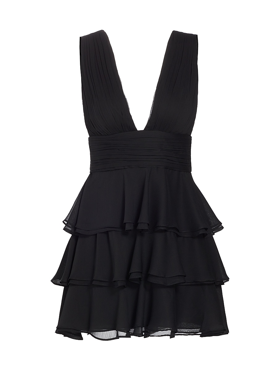 holly black plunge mini dress Ocean Boulevard Plunge Mini Dress Black main image 1