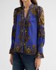 ALICE + OLIVIA Women's Ilan Smocked-Sleeve Blouse - 4
