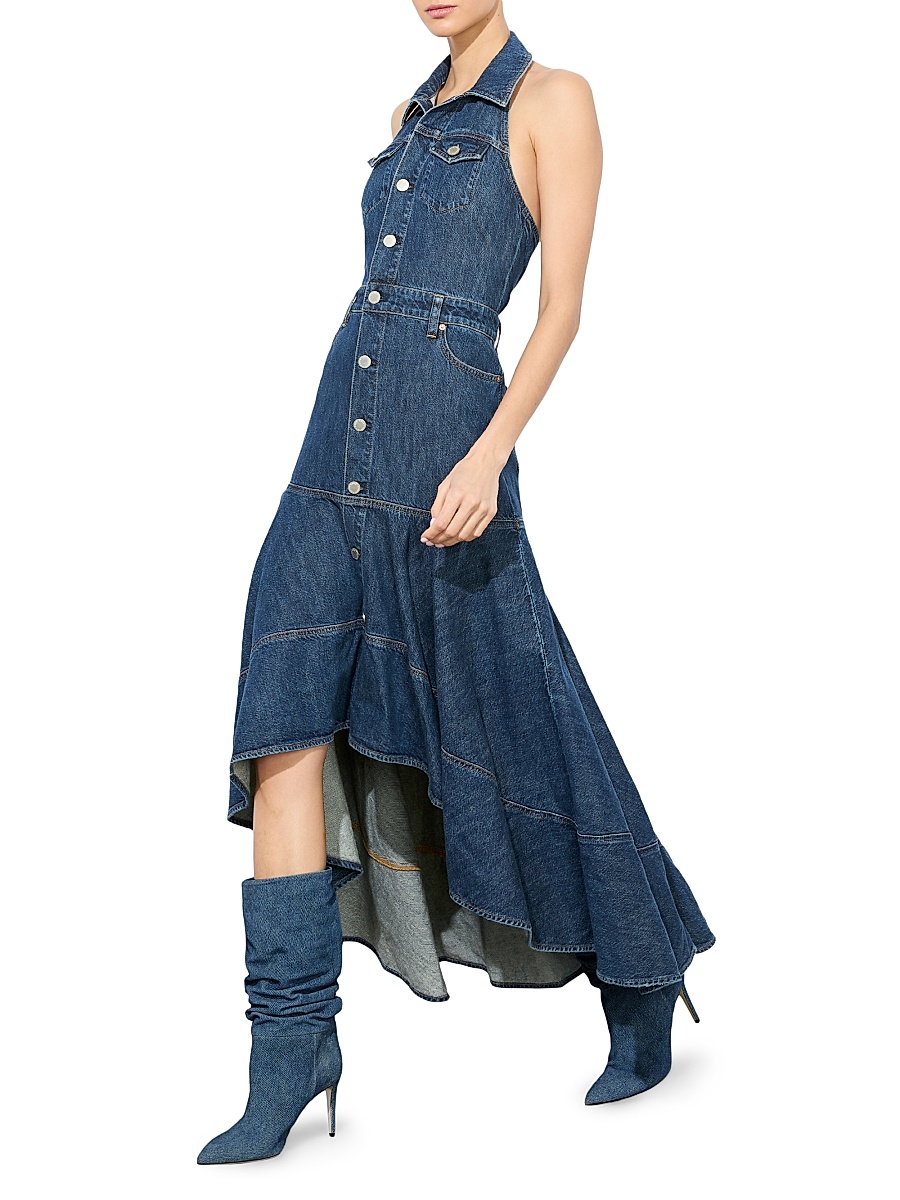 juana high low denim dress Alice + Olivia