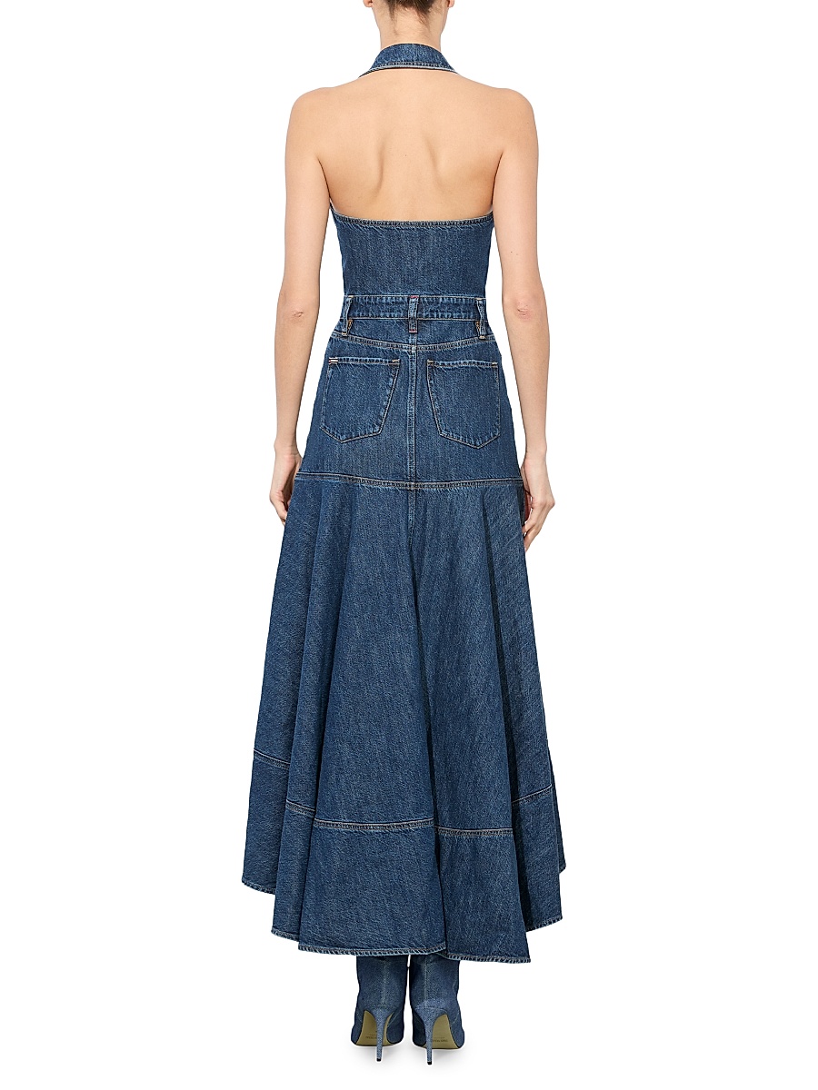 alice and olivia denim maxi dress MIRANDA MAXI DENIM DRESS
