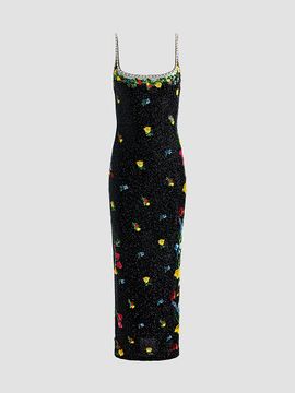 ALICE + OLIVIA Women's Julia Beaded Floral Sequin Column Gown