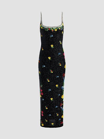 ALICE + OLIVIA Women's Julia Beaded Floral Sequin Column Gown