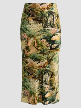 ALICE + OLIVIA Women's Maeve Tapestry Slip Skirt