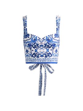 ALICE + OLIVIA Women's Miriam Sweetheart Crop Top