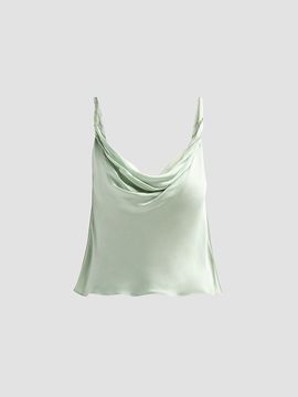 ALICE + OLIVIA Women's Monique Cowlneck Satin Tank