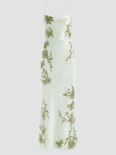 ALICE + OLIVIA Women's Montana Floral-Embellished Cowlneck Maxi Dress