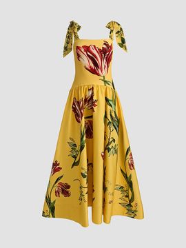 ALICE + OLIVIA Women's Oriana Floral Cotton-Blend Maxi Dress