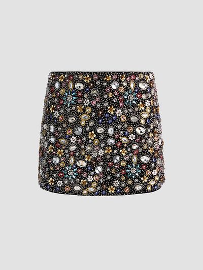 ALICE + OLIVIA Women's Rubi Embellished Micro Mini Skirt
