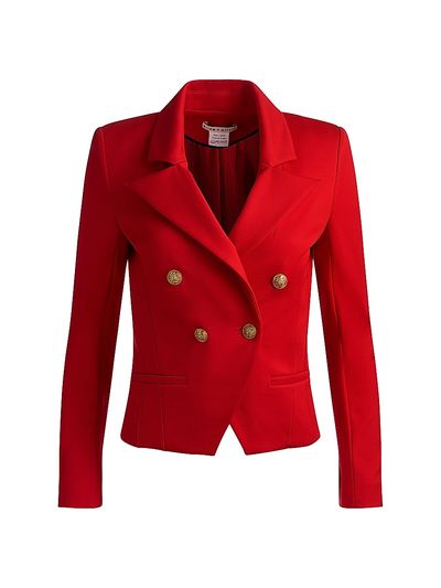 ALICE + OLIVIA Women's Sable Double-Breasted Crop Blazer