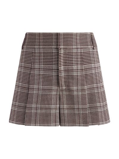 Alice + Olivia Women's Scarlet Plaid Flutter Shorts