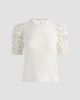 ALICE + OLIVIA Women's Tyler Lace-Sleeve Crewneck Top - 7