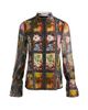 ALICE + OLIVIA Women's Wan Tarot-Printed Silk Blouse - 7