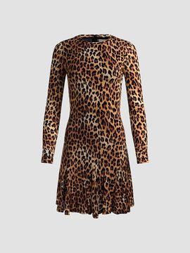 ALICE + OLIVIA Women's Wendy Leopard Godet Mini Dress