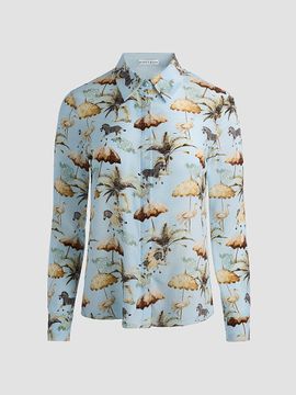 ALICE + OLIVIA Women's Willa Staceface Silk Button-Front Top