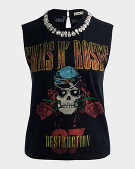 ALICE + OLIVIA x Guns N & apos; Roses Micah Embellished Muscle Tank