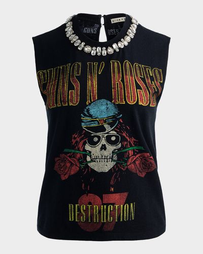 ALICE + OLIVIA x Guns N & apos; Roses Micah Embellished Muscle Tank