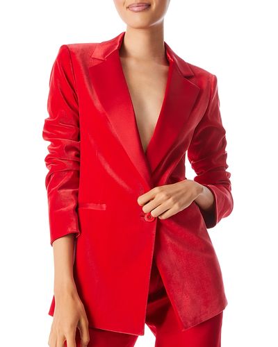 Alice And Olivia Alica and Olivia Justin Velvet One Button Blazer