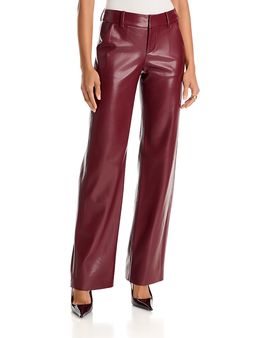 Alice And Olivia Alice and Olivia Alexander Mid Rise Faux Leather Trousers