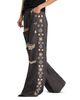 Alice And Olivia Alice and Olivia Amazing Cotton Low Rise Wide Leg Jeans in Georgia Vintage Black/Multi - 4