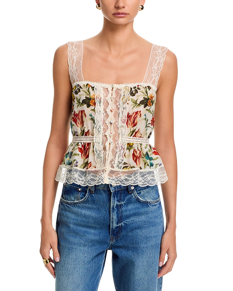 Alice And Olivia Alice and Olivia Annabeth Square Neck Top