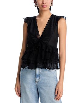 Alice And Olivia Alice and Olivia Blanche Lace Trim Top