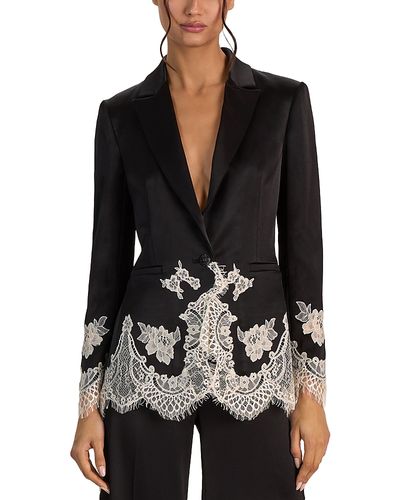 Alice And Olivia Alice and Olivia Breann Lace Trim Blazer