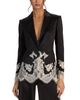 Alice And Olivia Alice and Olivia Breann Lace Trim Blazer - 4