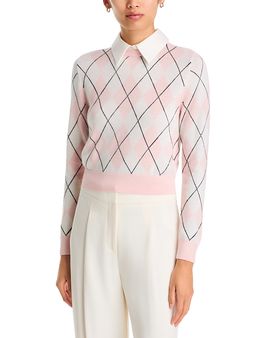 Alice And Olivia Alice and Olivia Carolann Wool Blend Collared Sweater