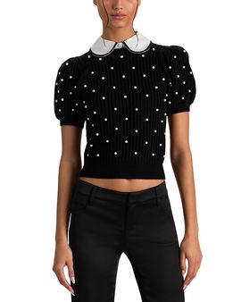 Alice And Olivia Alice and Olivia Chase Embellished Wool Sweater
