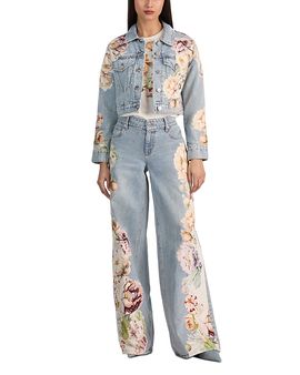 Alice And Olivia Alice and Olivia Chloe Cropped Denim Jacket