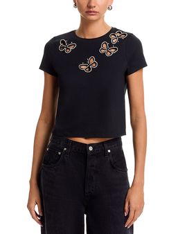 Alice And Olivia Alice and Olivia Cindy Embellished Cropped Top
