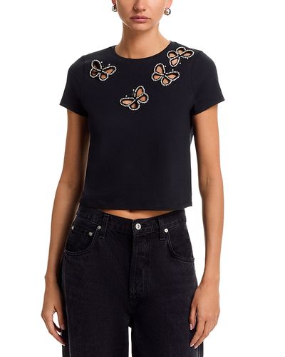 Alice And Olivia Alice and Olivia Cindy Embellished Cropped Top