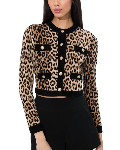 Alice And Olivia Alice and Olivia Claira Leopard Print Cardigan