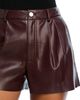 Alice And Olivia Alice and Olivia Conry Faux Leather Pleated Shorts - 5