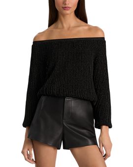 Alice And Olivia Alice and Olivia Cyril Pleated Off-the-Shoulder Top