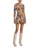 Alice And Olivia Alice and Olivia Delora Long Sleeve Flared Mini Dress - 5