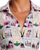 Alice And Olivia Alice and Olivia Freya Staceface Fitted Nipped Waist Button Down Top - 4