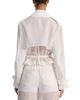 Alice And Olivia Alice and Olivia Keith Sheer Mixed Media Jacket - 3