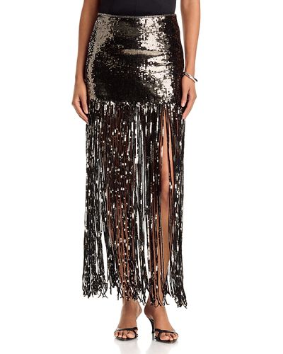 Alice And Olivia Alice and Olivia Kendra Sequin Fringe Maxi Skirt