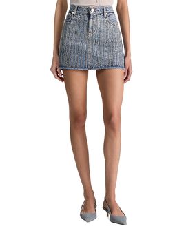 Alice And Olivia Alice and Olivia Kiera Embellished Denim Mini Skirt