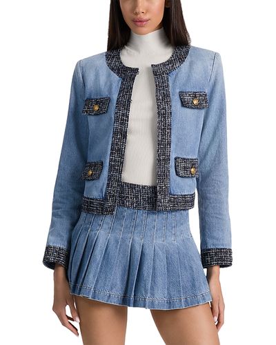 Alice And Olivia Alice and Olivia Landon Cropped Denim Jacket