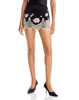 Alice And Olivia Alice and Olivia Rubi Lace Trim Mini Skirt