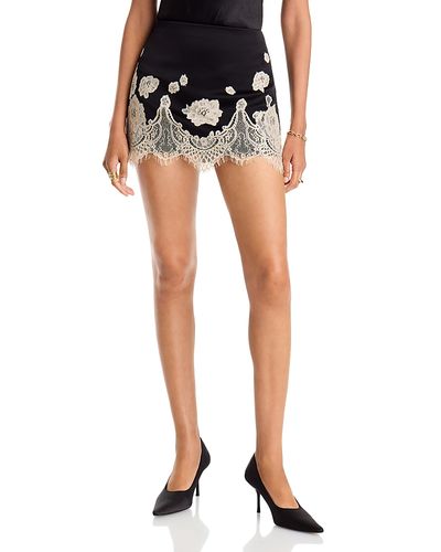 Alice And Olivia Alice and Olivia Rubi Lace Trim Mini Skirt