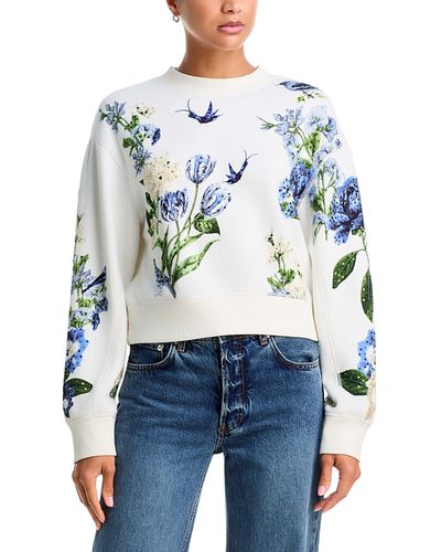 Alice And Olivia Alice and Olivia Russell Cotton Embellished Sweatshirt