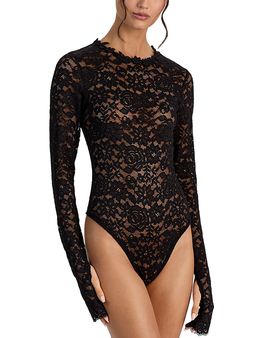 Alice And Olivia Alice and Olivia Taeyn Long Sleeve Lace Bodysuit
