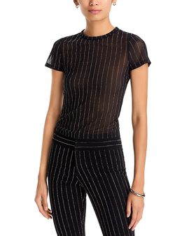 Alice And Olivia Alice and Olivia Tess Embellished Short Sleeve Tee