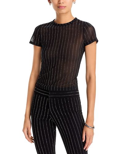 Alice And Olivia Alice and Olivia Tess Embellished Short Sleeve Tee