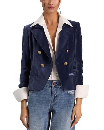 Alice And Olivia Alice and Olivia Velvet Double Breasted Blazer